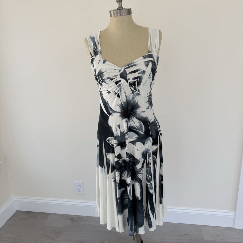 Pretty Woman USA Vintage Wrinkle Free Y2K Sretch Dress Black White Pin-Up Size L